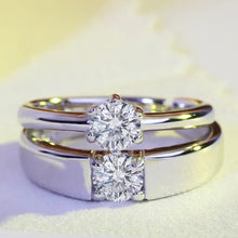 Classic Solitaire Duo Ring Set