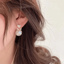 Heart and Bow Drop Earrings