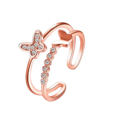 Butterfly Duo Adjustable Ring