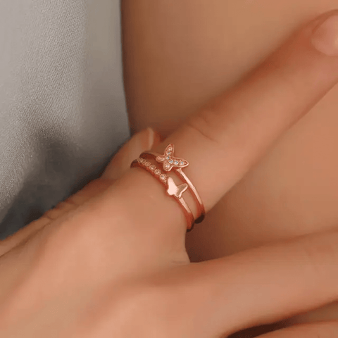 Butterfly Duo Adjustable Ring