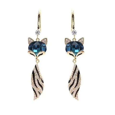 Whimsical Fox Drop Earrings