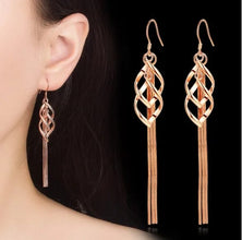 Elegant Woven Tassel Drop Earrings