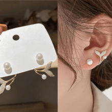 Elegant Leaf and Pearl Ear Cuff