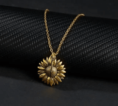 Sunflower Locket Pendant Necklace