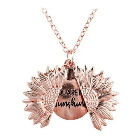 Sunflower Locket Pendant Necklace