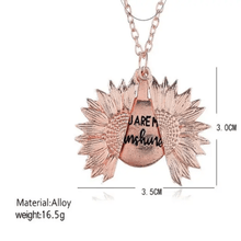 Sunflower Locket Pendant Necklace