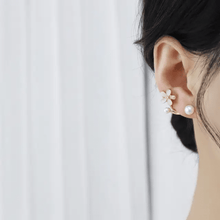 Floral Pearl Hoop Earrings