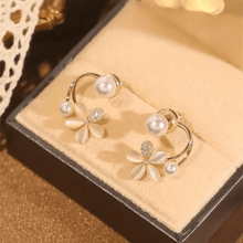 Floral Pearl Hoop Earrings