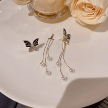 Butterfly Dangle Earrings with Pearls