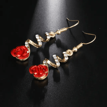 Spiral Rose Drop Earrings