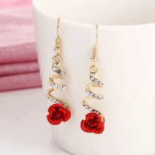 Spiral Rose Drop Earrings