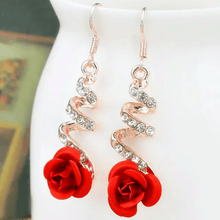 Spiral Rose Drop Earrings