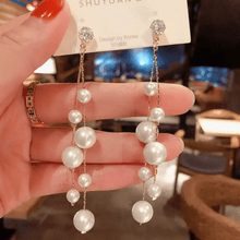 Elegant Cascading Pearl Drop Earrings