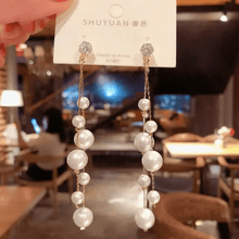 Elegant Cascading Pearl Drop Earrings