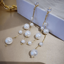 Elegant Cascading Pearl Drop Earrings