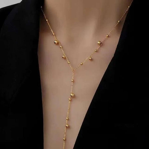 Elegant Beaded Y-Chain Necklace