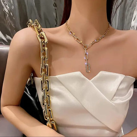 Chunky Geometric Link Necklace