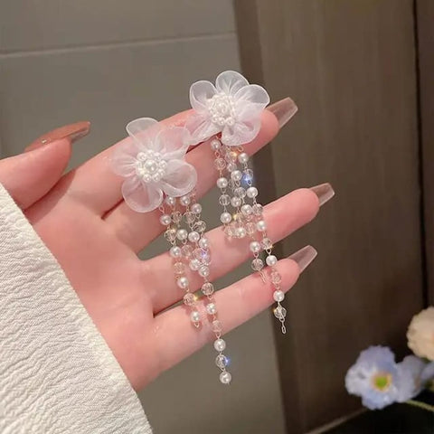 Floral Cascade Beaded Earrings