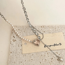 Romantic Heart Charm Layered Necklace