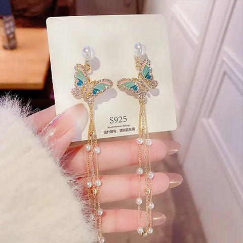 Butterfly Cascade Dangle Earrings