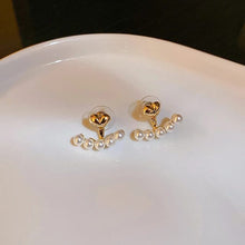 Heart and Pearl Ear Jacket Earrings