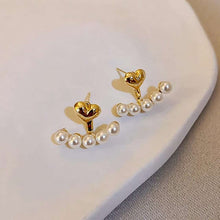 Heart and Pearl Ear Jacket Earrings