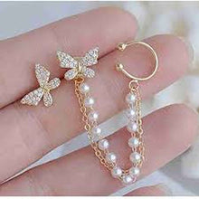 Butterfly Charm Chain Earrings