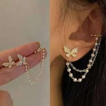 Butterfly Charm Chain Earrings