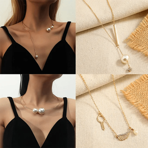 Modern Asymmetrical Pearl Necklace