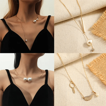 Modern Asymmetrical Pearl Necklace