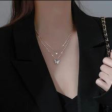 Layered Butterfly Charm Necklace