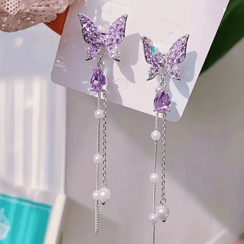 Butterfly Cascade Dangle Earrings