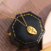 Engraved Rose Pendant Necklace