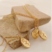 Engraved Rose Pendant Necklace