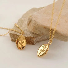 Engraved Rose Pendant Necklace