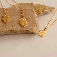 Engraved Rose Pendant Necklace