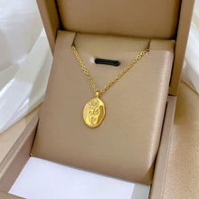 Engraved Rose Pendant Necklace