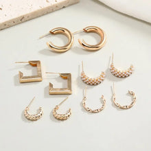 Mixed Texture Hoop Earring Set