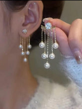 Elegant Cascading Pearl Drop Earrings