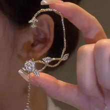 Floral Vine Ear Cuffs with Dangling Chain