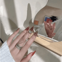 Butterfly Charm Stacked Ring Set