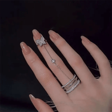 Butterfly Charm Stacked Ring Set