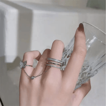 Butterfly Charm Stacked Ring Set