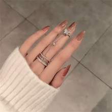Butterfly Charm Stacked Ring Set