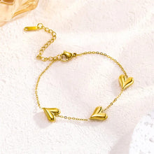 Triple Heart Charm Bracelet