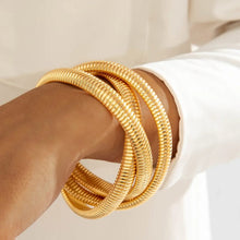 Chunky Coil Cuff Bracelet Set