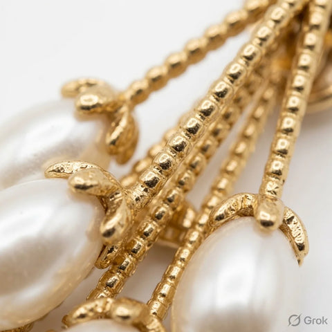 Ivory Cascade Pearl Drop Earrings
