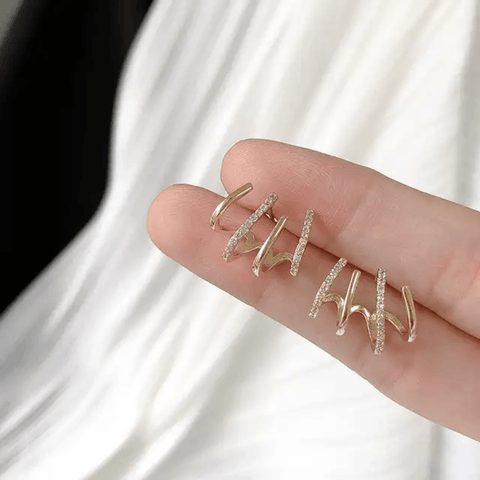 Spiral Pave Ear Climbers