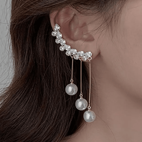 Floral Cascade Ear Cuff with Drops