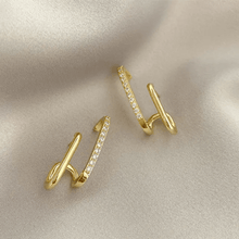 Sleek Pave Open Hoop Earrings